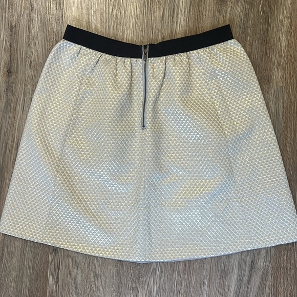 Anthropologie Ganni Gold Brocade Pleated 'Cressida' Mini Skirt Size S - Picture 5 of 6